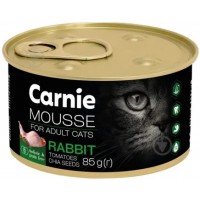 Влажный корм для взрослых кошек Carnie: мясной мусс с кроликом, помидорами и семенами чиа, 85 г